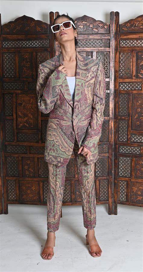 women versace inspired paisley women suit